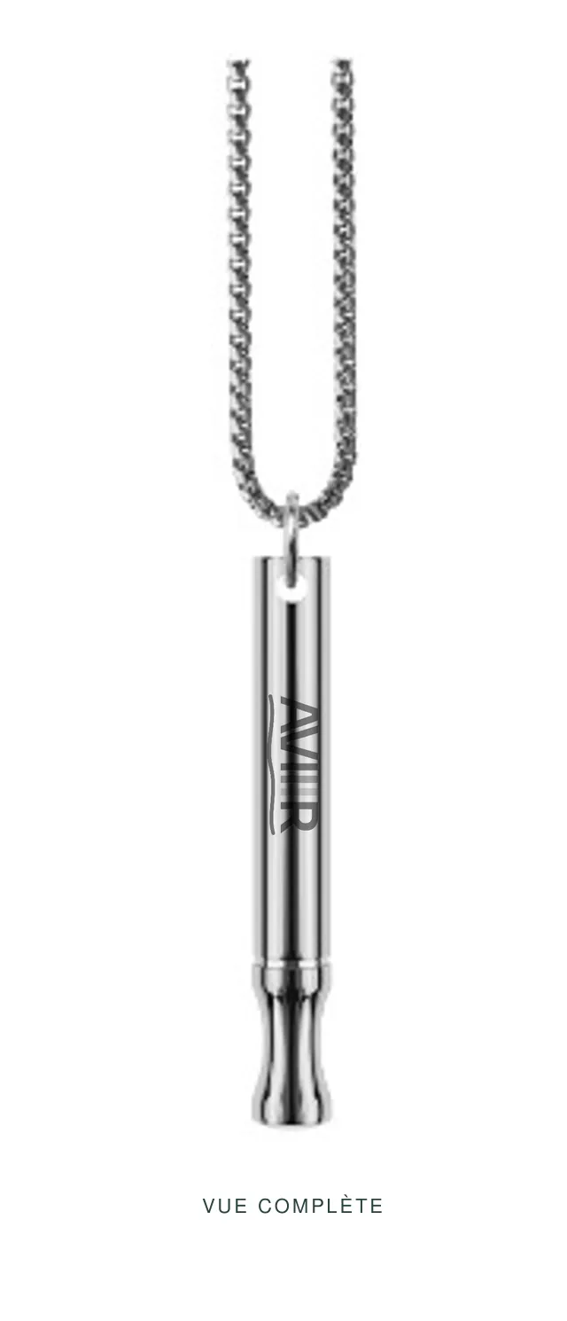 Souffle Acier n° 04, argent brossé, sur chaîne acier